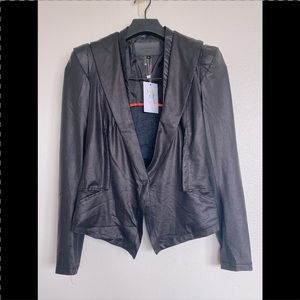 Comme Faux Leather Blazer